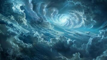 The stormy weather of big data colliding with the endless expanse of the cloud creating a perfect storm of information photo