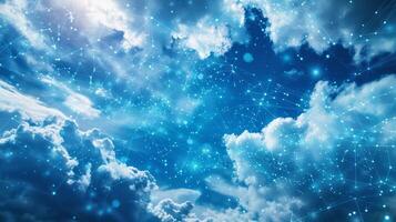 The clouds above bearing the weight of countless data points each one ready to be harnessed and utilized photo