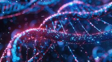 An intersecting maze of information and genetic material symbolizing the complex merging of biology and technology in DNA data storage photo