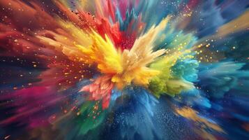 An explosion of vibrant colors and shapes representing the explosion of knowledge and understanding gained from genomic sequencing photo