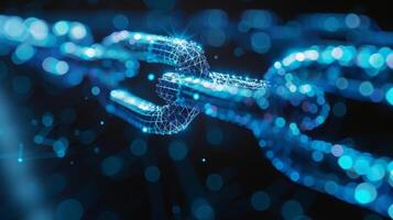 A network of interconnected data blocks forming an unbreakable chain ensuring secure and transparent transactions photo