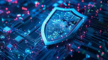 The visualization of data encryption is like a shield shielding sensitive information from being accessed by unauthorized users photo