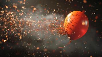 A burst balloon with data leaking out like helium and floating away into the digital world photo