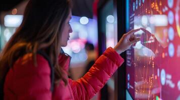 An interactive exhibit where visitors can use their own data such as fitness tracker stats or daily screen time to create personalized visualizations photo