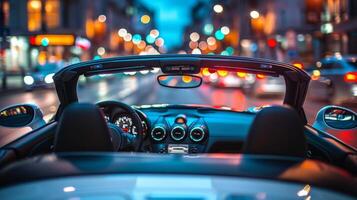 A convertible sports car equipped with a precision navigation system utilizing data from satellites and sensors to map out the most efficient routes photo