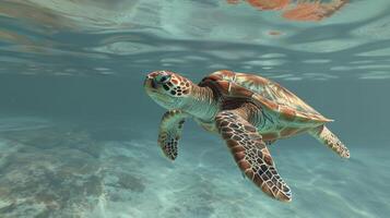 Researchers track the and migration patterns of sea turtles using satellite data implementing conservation measures to ensure their survival photo