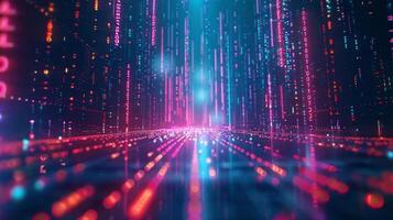 A digital wallet overflowing with endless streams of 0s and 1s symbolizing how data is the new form of wealth photo