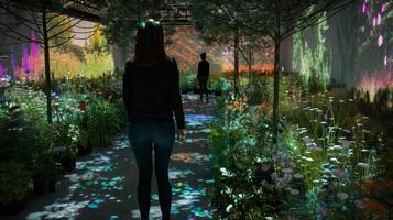 A data visualization garden where attendees can walk through and interact with different plants and landscapes that represent different data sets photo