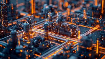 An industrial complex equipped with tingedge technology utilizing artificial intelligence and machine learning to constantly improve data production ods photo