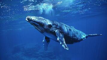 By analyzing data from acoustic monitors scientists can track and protect populations of endangered whale species ensuring their survival for future generations photo