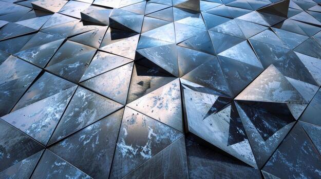 Solar panels arranged in geometric patterns creating a visually striking display photo