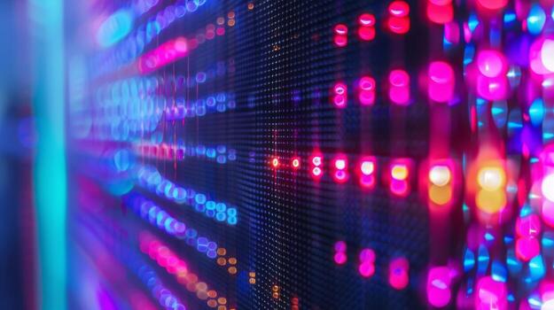 Neon Glow A closeup shot of a transparent LED screen showcases the luminous and neonlike glow emanating from the surface adding a futuristic touch photo