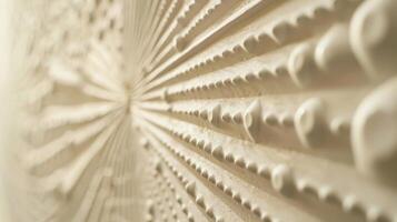 As your fingers glide over the panel you can feel the intricate details of embossed dots and lines that form a geometric design photo
