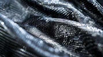 A macro shot of carbon fiber layers revealing the strength and flexibility of the material photo