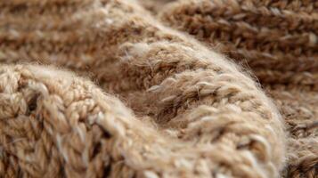 Co and rustic this brushed wool has a raw natural allure. Thick strands create a textured and bulky fabric that is both durable and warm photo