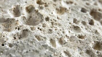 Zoomedin image showcasing a network of small pores on a porous pumice stone with a matte and powdery appearance photo