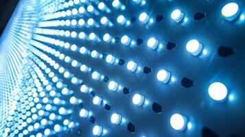 Detailed texture of an LED light panel showcasing the tiny chips and diodes that create the bright pixels and the smooth surface of the panel photo