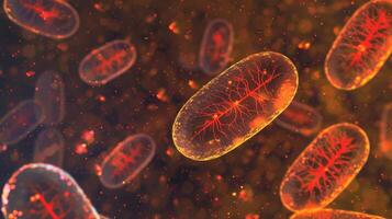 An infrared microscopy image of mitochondria capturing the heat signatures of these energyproducing organelles within the cell photo