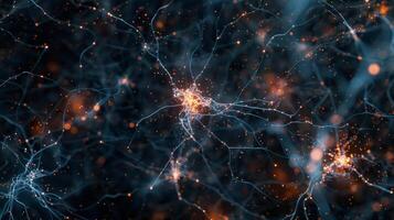 A zoomedin view of the connections between neurons like a network of highways in the brain photo