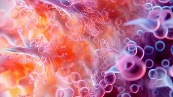 A microscopic view of the hair bulb the swollen base of the hair follicle where new hair cells are formed and nourished by a rich supply of vessels and connective tissue cells photo