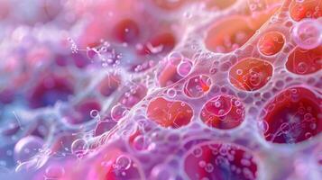 A network of endothelial cells interwoven with tiny nerve fibers creating a sensory and communication system within the lining of a vessel photo
