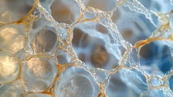 This photograph captures the complex network of sweat gland ducts which transport sweat from the gland to the skins surface photo
