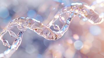 A highresolution image captures the triple helix structure of collagen molecules highlighting its unique composition and ability to withstand stretching forces photo
