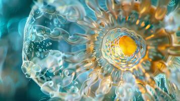 An upclose image of a cilium functioning as a sensory organelle detecting changes in the cells environment and triggering movement responses photo