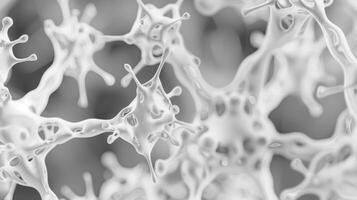 Intricate network of white shapes connected by thin lines symbolizing the complex structure of mitochondrial DNA photo