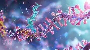 A zoomedin view of a membrane receptor binding to its specific ligand altering its structure and triggering downstream signaling events photo