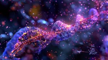 A micrograph showing the binding of transcription factors to a gene initiating gene expression photo