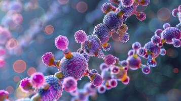 A closeup image of the lac operon in E. coli depicting how gene expression is regulated by the presence of lactose photo