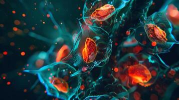 Fluorescence microscopy image of desmosomes in action allowing for the visualization of dynamic cellcell adhesion photo