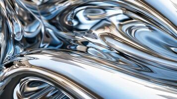 The metallic sheen of polished chrome is accentuated by subtly curved lines and highlights in this up close photo