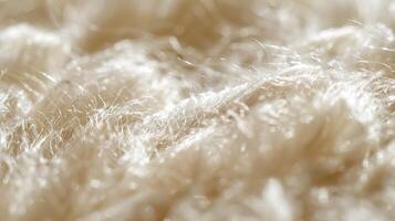 Luxurious sheen The glossy sheen of angora wool is highlighted in this closeup image with strands catching the light and exuding a sense of luxury and opulence photo