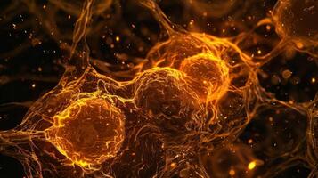 In this image the process of osteoclast fusion can be seen as multiple monocytes combine to form the multinucleated giant cells photo