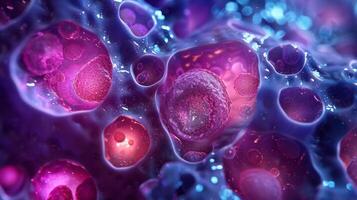Microscopic view of taste buds under different light filters showcasing the different types of sensory cells and their specialized functions photo