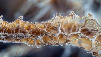 A magnified view of a single myelinated axon showcasing the intricate layers of the myelin sheath photo