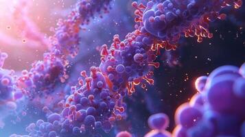 A molecular animation depicting the complex molecular interactions and signaling events that take place in the Golgi apparatus during protein processing photo