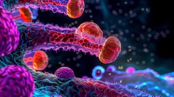 A series of images showing the activation and internalization of a cell membrane receptor upon binding to its ligand providing a closer look at the process of endocytosis photo