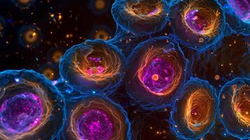 A highresolution image of hematopoietic stem cells demonstrating their unique ability to produce a range of different cell types photo
