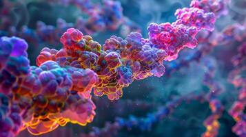 An electron micrograph of chromatin undergoing epigenetic modifications to regulate gene expression photo