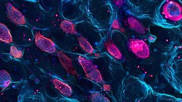 With the help of specialized staining techniques the large and diverse population of melanocytes in skin tissue can be clearly distinguished photo