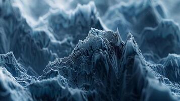The uneven jagged texture of fiber optic strands resembling a rocky mountain range with varying heights and depths photo
