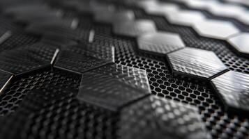 The metallic sheen of the carbonbased material reflecting light and adding a sleek and modern aesthetic to the graphene battery pack photo