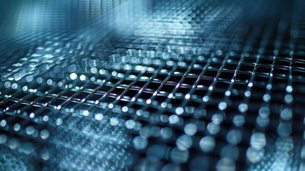 The faint almost invisible grid lines of an OLED screen are visible up close adding depth to the transparent surface photo