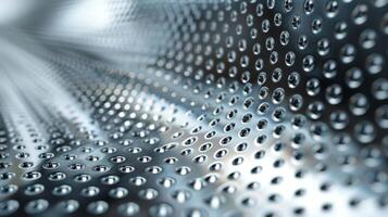 The polished metal surface is etched with tiny dots creating a subtle texture that catches the light photo