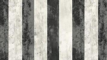 A bold and contemporary wallpaper with a minimalist pattern of thin vertical black and white stripes on a textured gray background creating a chic and statementmaking look photo