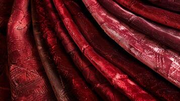 Various shades of deep red layered upon each other creating a velvety look and feel photo