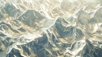 Shimmering Peaks The light hits the curved peaks of the foil creating a shimmering effect that makes them stand out against the darker valleys photo